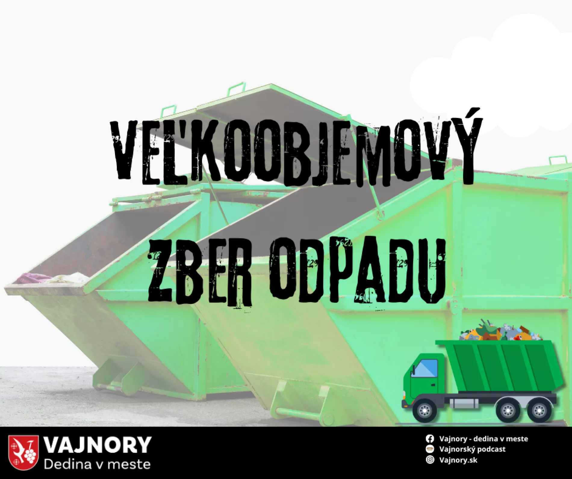 Harmonogram veľkokapacitných kontajnerov a zberu nebezpečného odpadu – 1. polrok 2025