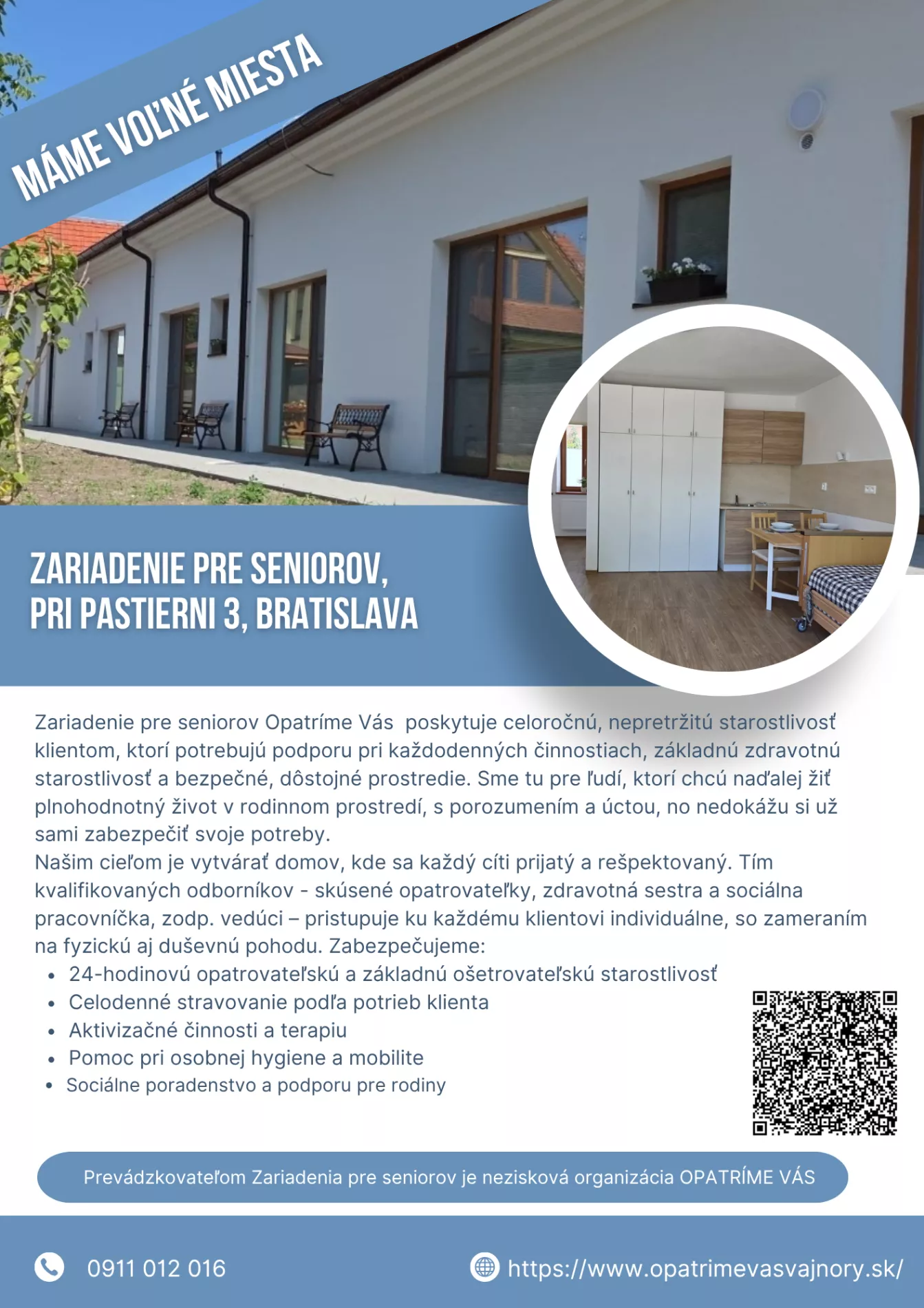 Zariadenie pre seniorov - voľné miesta 