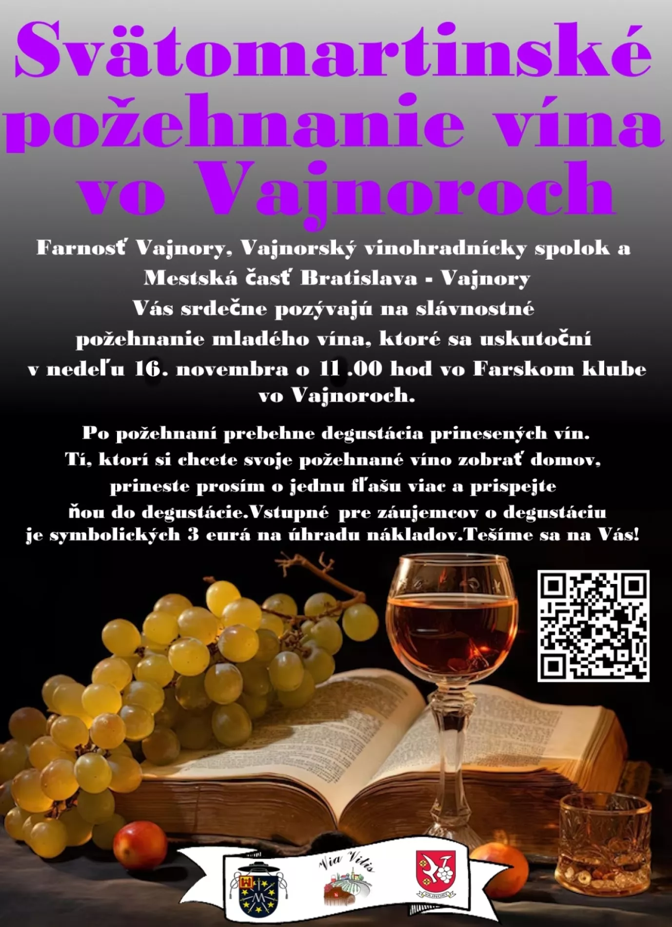 Svätomartinské požehnanie vína vo Vajnoroch 