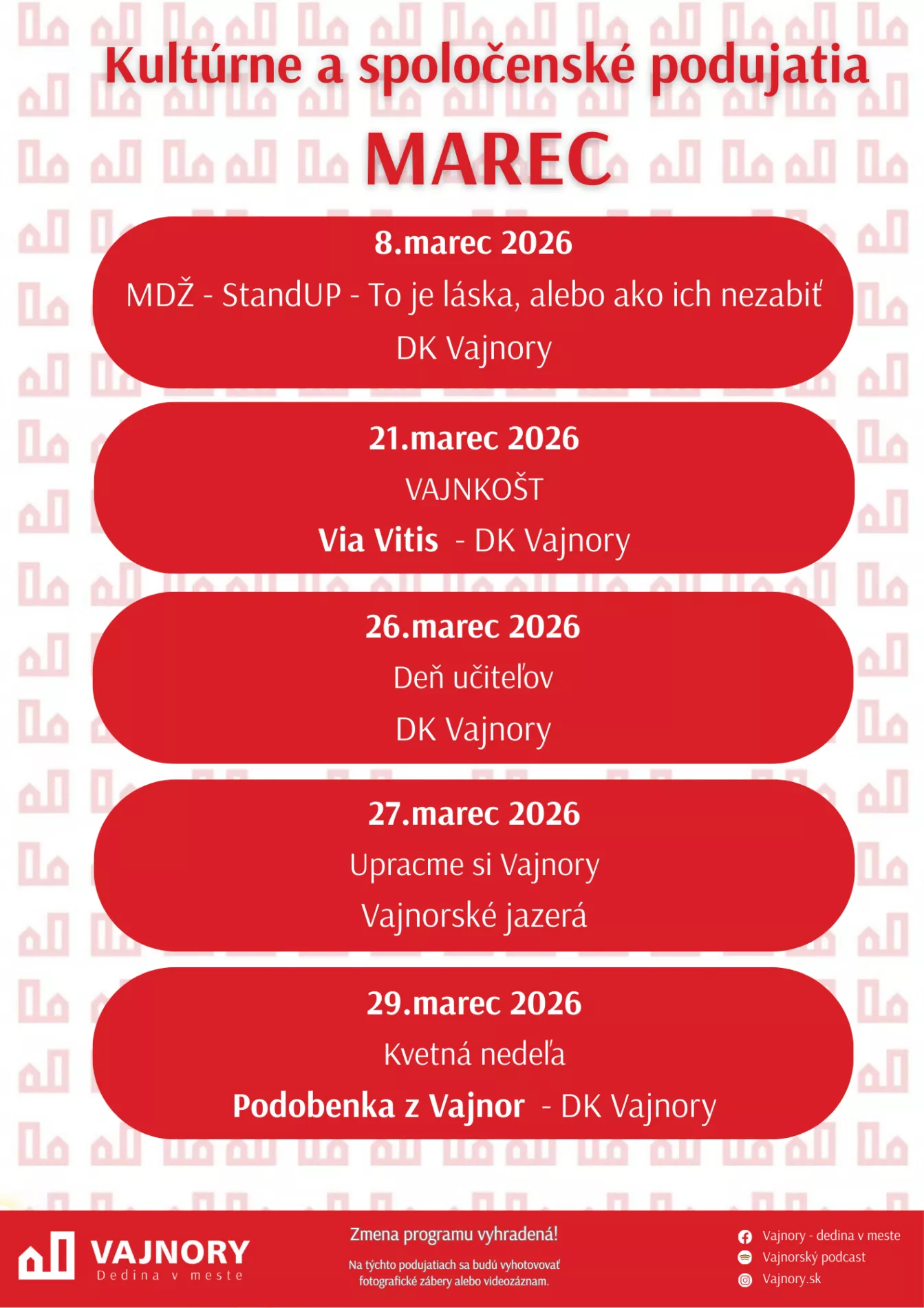 Marcové podujatia vo Vajnoroch