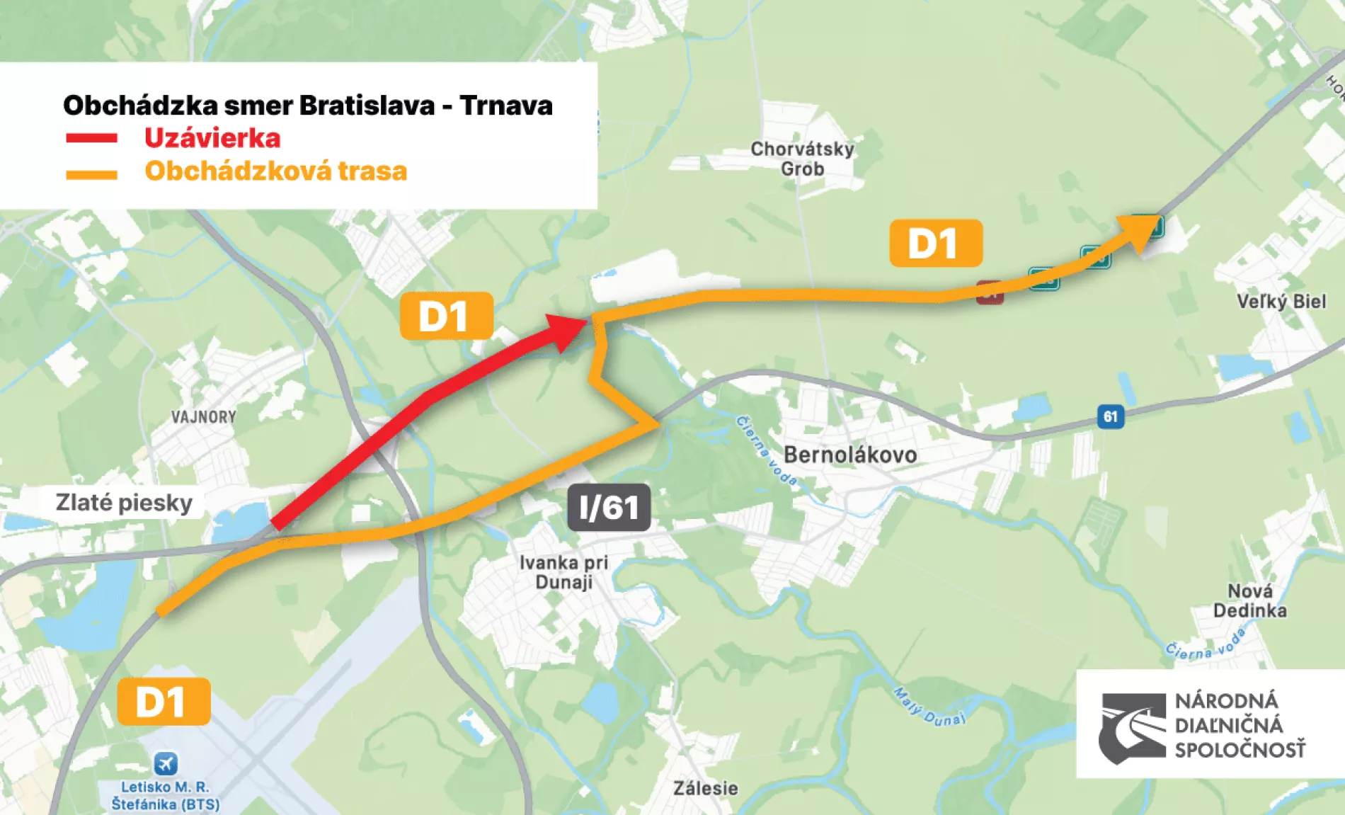 Víkendová uzávera D1 v smere na Trnavu