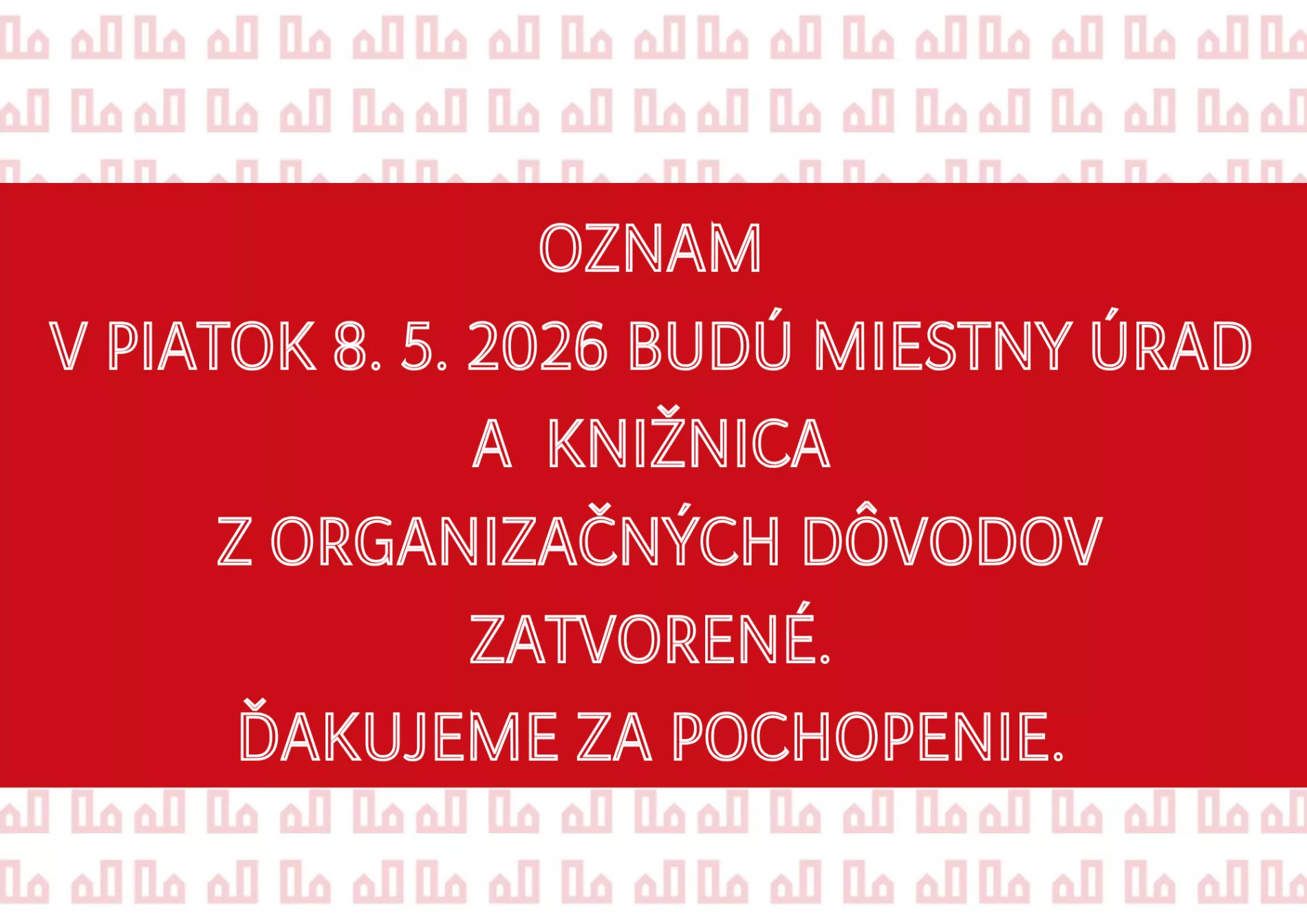 Oznam pre občanov