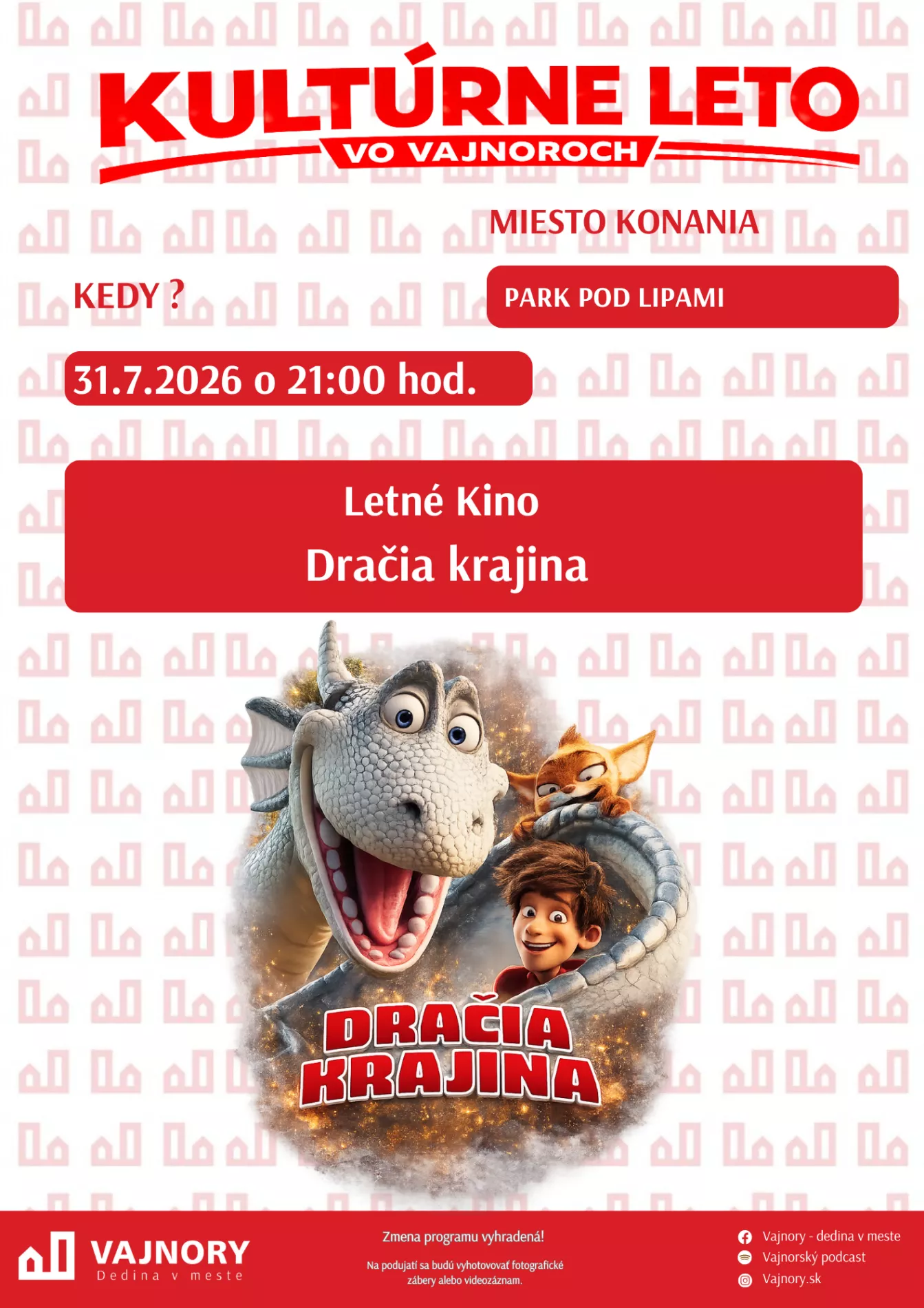 Letné kino - Dračia Krajina