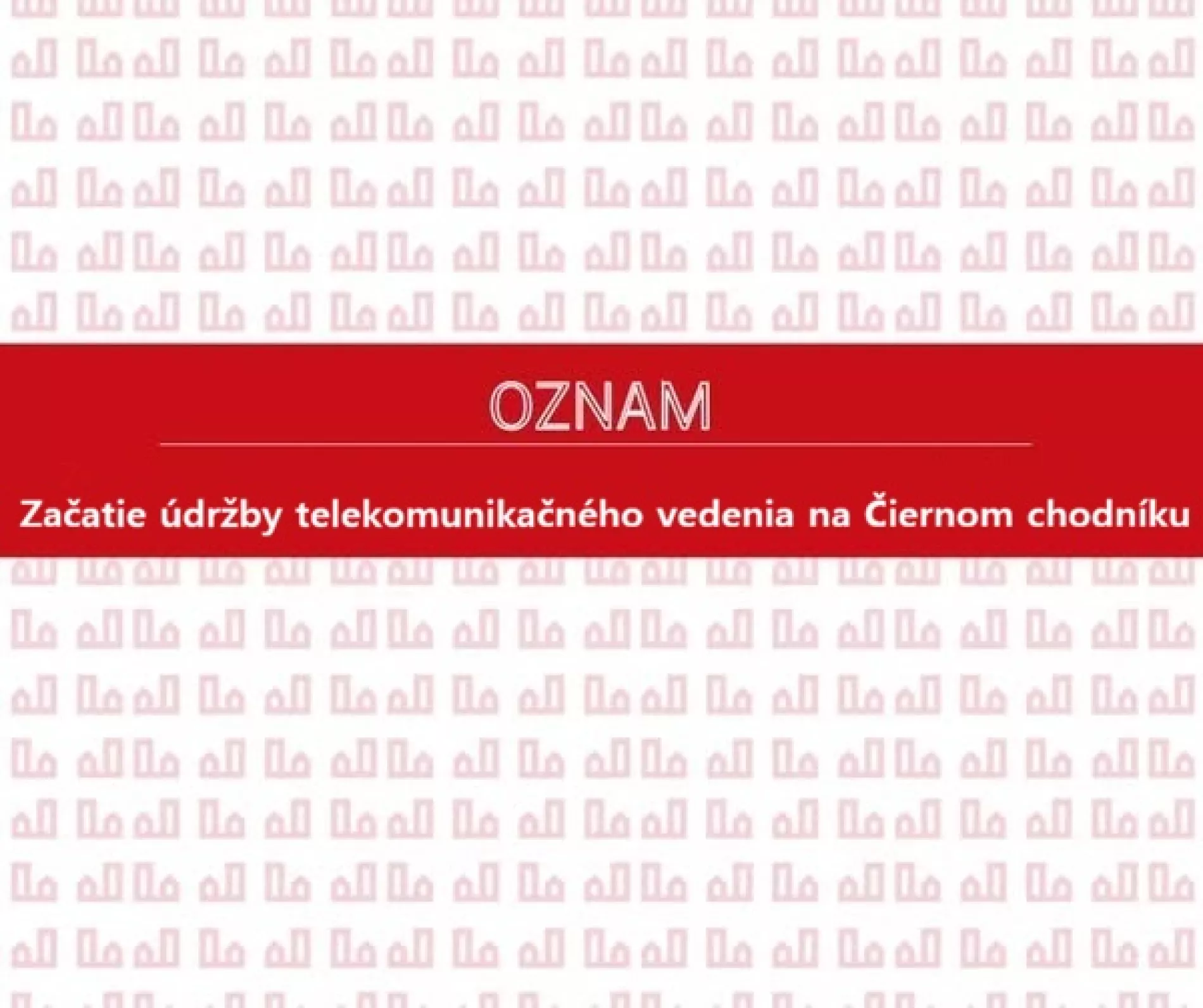 Stavebné práce na Čiernom chodníku a Príjazdnej v súvislosti s optickým pripojením
