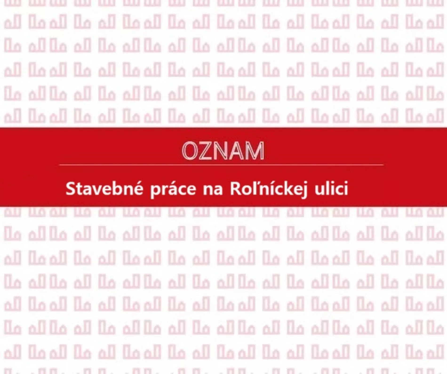 Stavebné práce na Roľníckej ulici v súvislosti s optickým pripojením