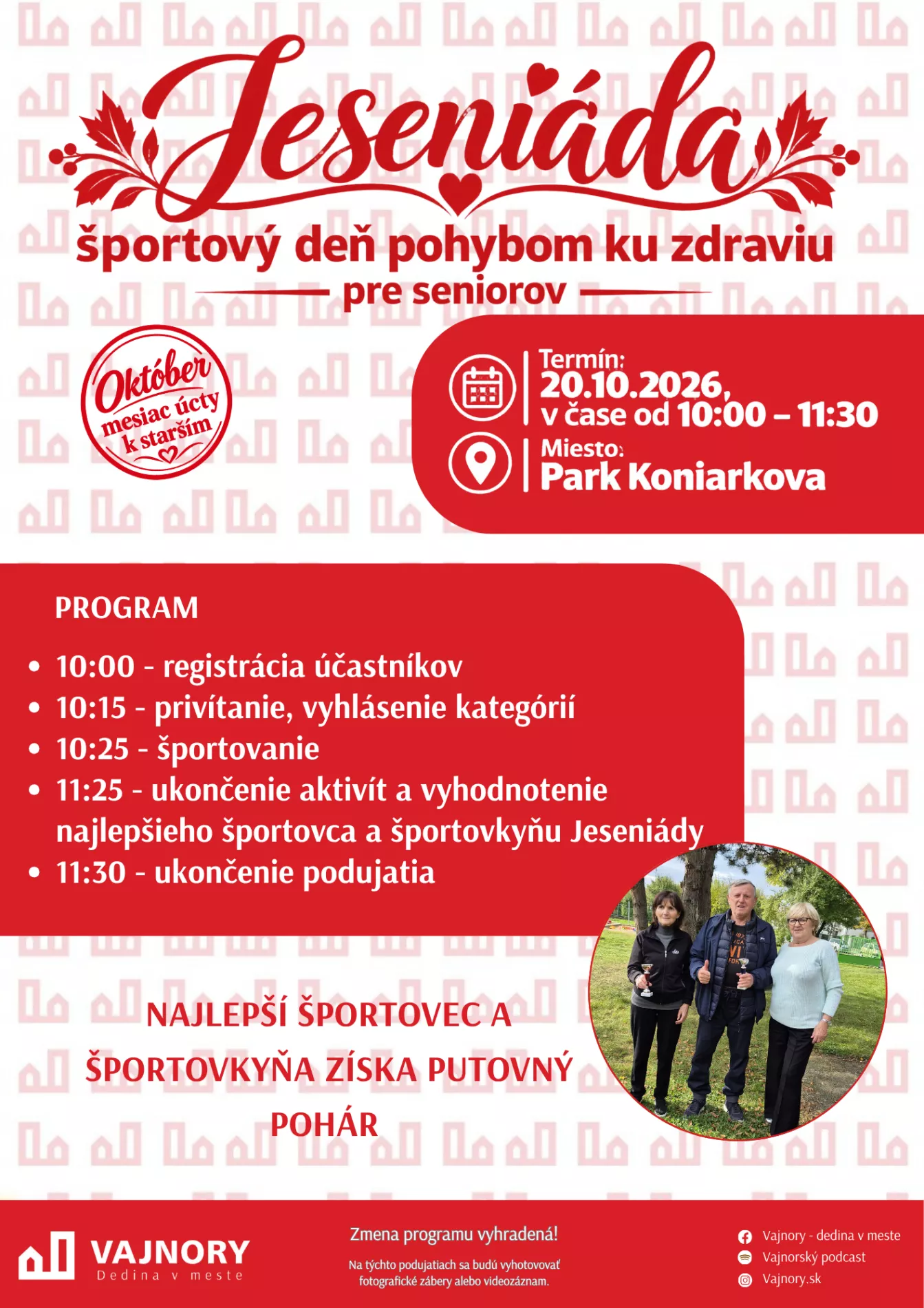 Jeseniáda - športový deň pohybom ku zdraviu pre seniorov