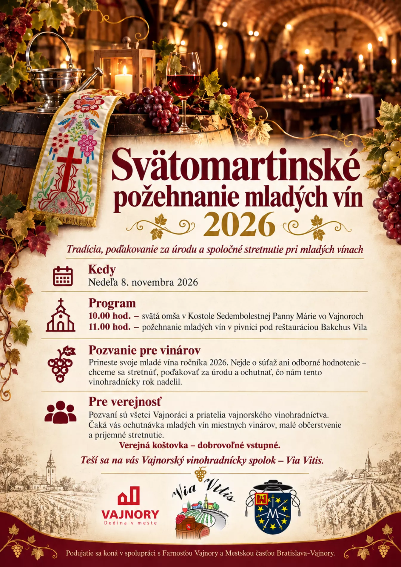 Svätomartinské požehnanie mladých vín 2026