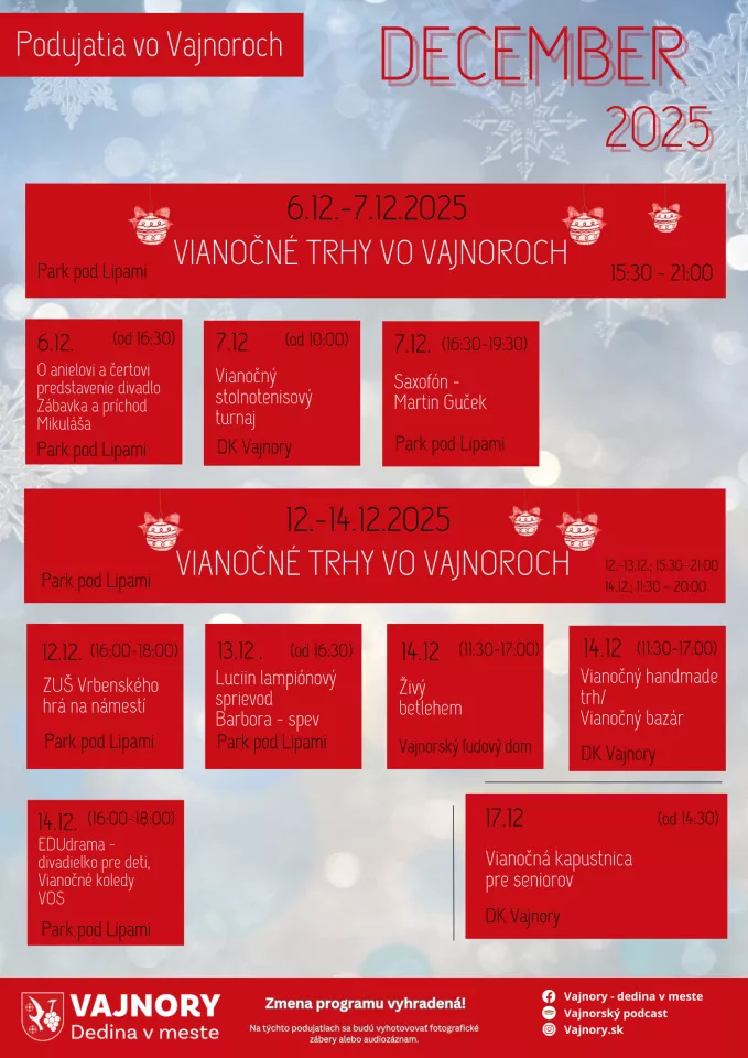 Decembrové  podujatia