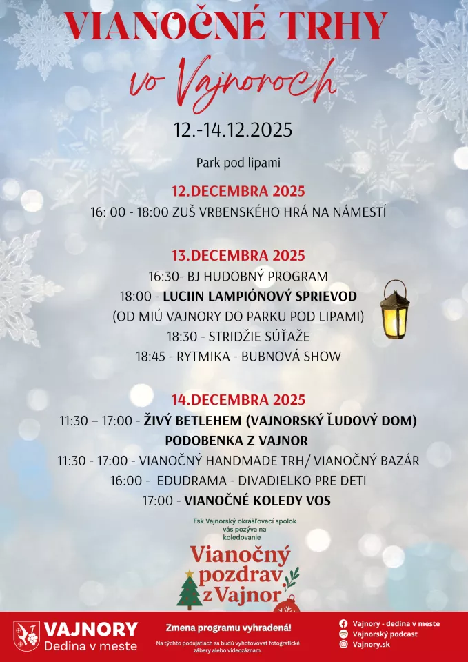 Vianočné trhy vo Vajnoroch