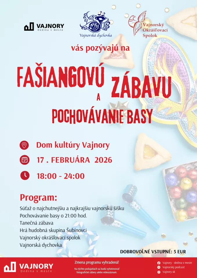 Fašiangová zábava a pochovávanie basy 