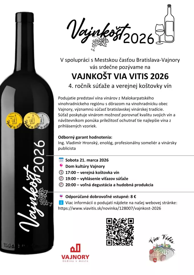 Pozvánka na verejnú koštovku súťažných vín