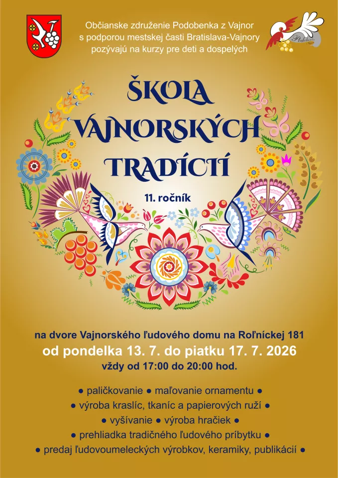 Letná škola vajnorských tradícií opäť otvára svoje brány