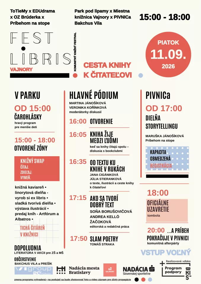 FEST LIBRIS VAJNORY – knižný komunitný festival
