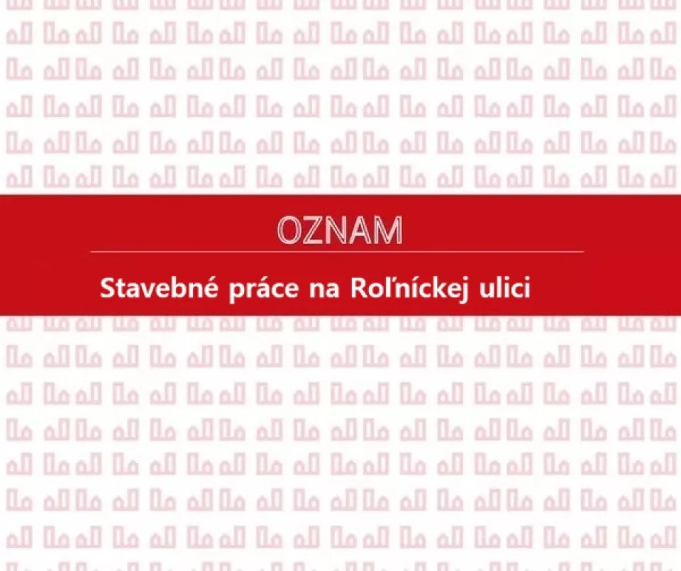 Stavebné práce na Roľníckej ulici v súvislosti s optickým pripojením