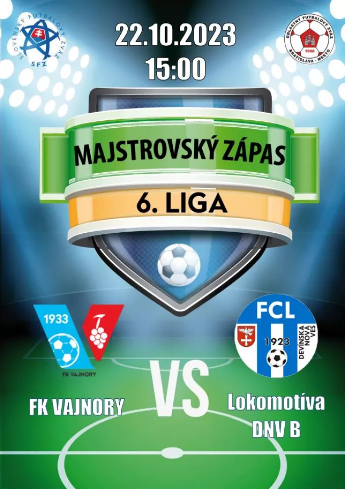  Futbalový zápas FK Vajnory vs. Lokomotíva DNV B