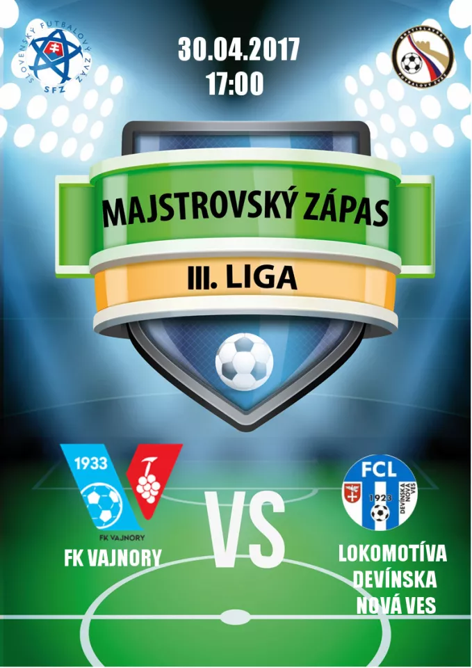  FK Vajnory - FCL Devínska Nová Ves 30.4.2017