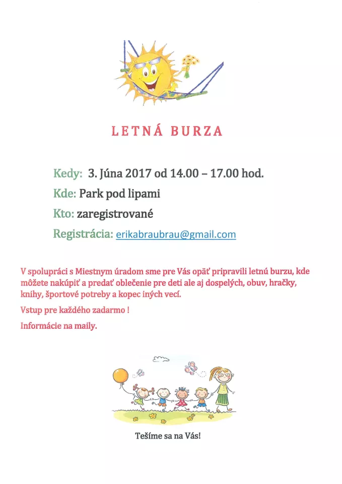 Letná burza 3. júna 2017