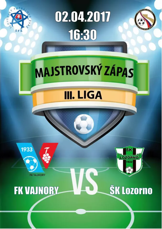 Majstrovský ligový zápas FK Vajnory - ŠK Lozorno