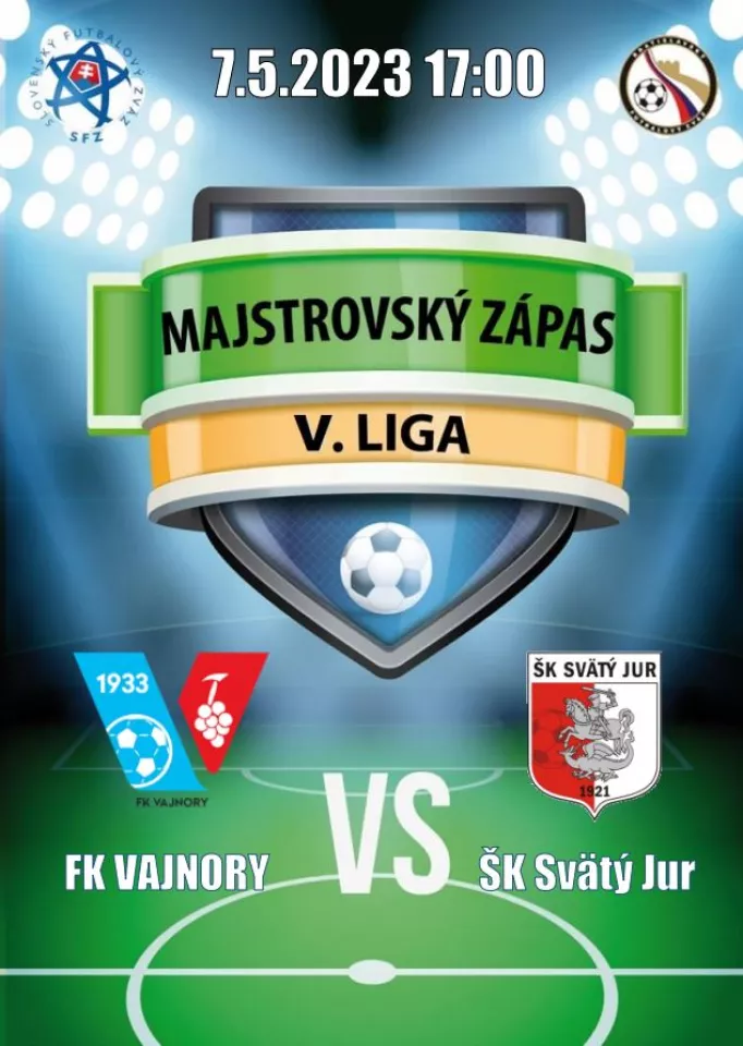Futbalový zápas FK Vajnory vs. ŠK Svätý Jur