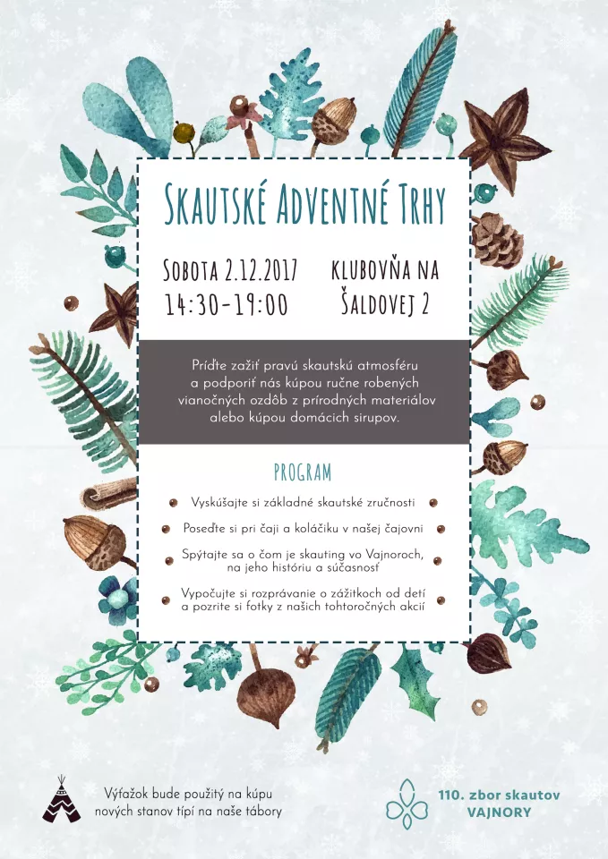 Skautské adventné trhy 2. decembra 2017
